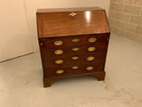 Antique English Mahogany Bureau with Brass Handles