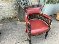 Antique English Oak Library Chair