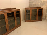 Antique Pair of English Walnut Display Cabinets