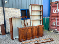 Antique English Mahogany Four Door Bookcase