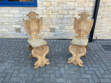 Pair of Oak Continental Hall Chairs