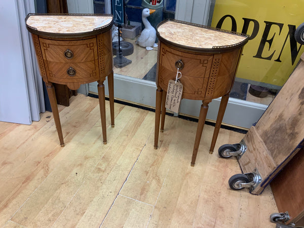 Antique French Walnut Pair of Bedside Cabinets
