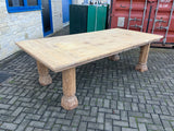 Large Antique Table with Pine top and Teak legs