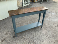 Contemporary Copper Top Hall Table