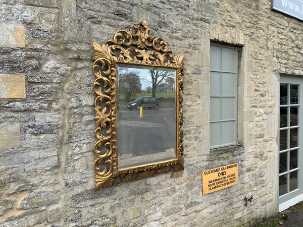 Nineteenth Century French Oak Ornate Gilded Mirror