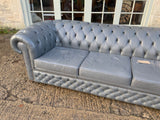 Vintage English Leather Chesterfield Sofa
