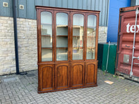 Antique English Mahogany Four Door Bookcase