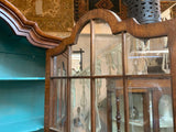 Antique Burr Walnut Veener on solid Oak Dutch Display Cabinet