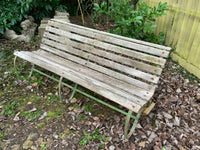 Antique Metal Bench with Wooden Slats