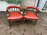 Pair of English antique library chairs - NOW SOLD