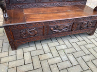 Antique Oriental Carved Hall Bench