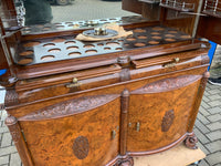 Antique Burr Walnut English Cocktail Cabinet