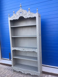 Contemporary grey five shelf open bookcase