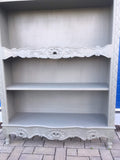 Contemporary grey five shelf open bookcase