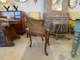 Antique French walnut caned chair
