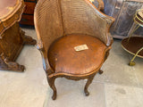 Antique French walnut caned chair