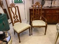 Vintage decorative oak dining chairs